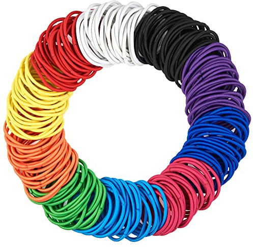 Expressions 216-Piece Hair Ties, 4mm Bright Colors Value Pack, No Metal Ponytail Holders For Thick, Curly, and All Hair Types