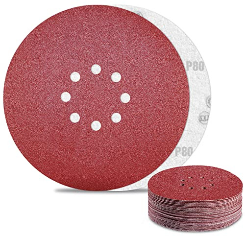 Schleifpapier 225mm Klett 80 Körnung 30Stück Schleifscheiben für 8 Loch Trockenbauschleifer Deckenschleifer Schleifteller