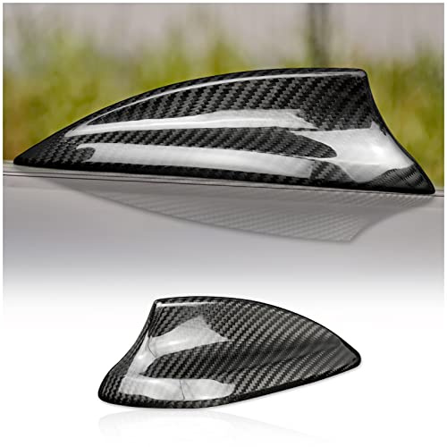 KUNGKIC Kohlefaser Auto antenne Dach Exterieur zubehör haifischflosse antenne Abdeckung Aufkleber für BMW F20 F21 F52 F45 F46 F31 F34 G31 G32 F48 F49 F39 G01 G05 F15 F16 G07 Accessories (Schwarz)