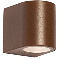 Qazqa Aplique de exterior moderno ovalado de plástico marrón óxido - Baleno Ovalada Adecuado para LED Max. 1 x 5 Watt