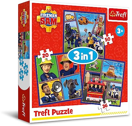 Trefl Puzzle 3in1 Feuerwehrmann Sam in Aktion 106 Elemente