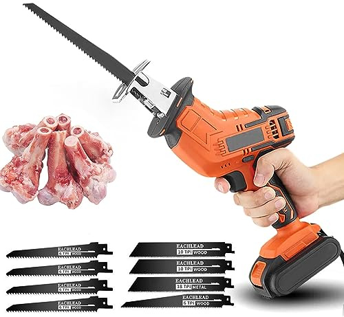 Máquina de sierra para huesos, Sierra eléctrica de carnicería doméstica comercial, Sierras alternas eléctricas, sierra portátil para carnicero con hojas de sierra, para cortar carne/huesos/madera
