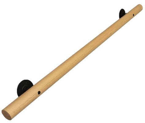 Gorssen Buche Holz Handlauf,Handläufe für Treppen,Treppengeländer Geländer für Treppe Treppe Wandhandlauf,Länge 30cm-600cm Handlauf Treppen Holz,mit komplett mit Wandhaltern