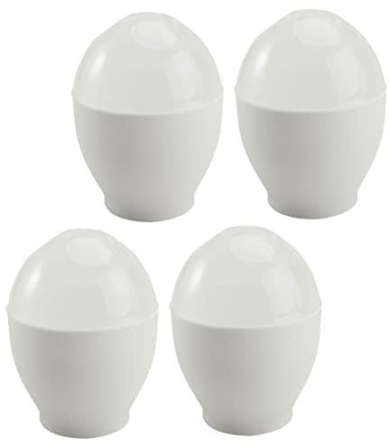 ABOOFAN Cuoci Uova Sicuro per Microonde per Microonde in Pp Bianco Set 4 Pezzi per Preparazione Colazione Accessorio Cucina e Mantiene L'umidità