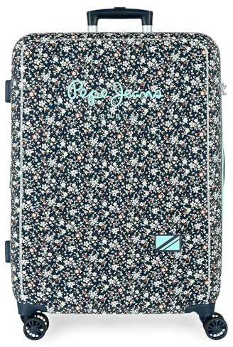 Pepe Jeans Alenka Maleta Mediana, Azul, Rígida, 4 Ruedas Dobles