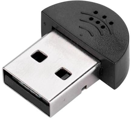 WGFOIP Mini Microphone USB, Adaptateur de Micro Audio Suppression du Bruit Enregistrement Audio Chat Omnidirectionnel 360 ° pour Skype Chat (Noir)