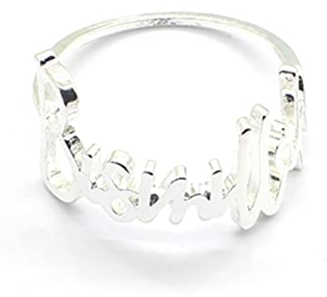 Serviettenringe 12 / STCK Neue englische Buchstabe Bismillah Serviette Ring Hotel Restaurant Familie Tischtischornamente Fleck(Color:Silvery)