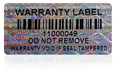 650 Stück Barcode-Hologramm-Aufkleber, manipulationssichere Aufkleber, Sicherheitsetiketten, echte Garantie, nichtig, holografisches Siegel mit einzigartiger Seriennummer (3,1 x 1,5 cm, Silber)