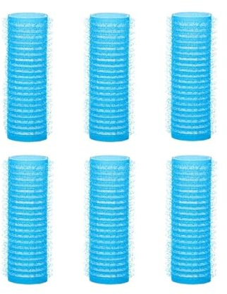 Bigoudis auto-agrippants sans chaleur, 6 pièces, bigoudis sans chaleur, frange de cheveux, Volume, crochet et boucle auto-adhésifs, outils de coiffure DIY Bigoudis Cheveux(Blue,5.5cm)