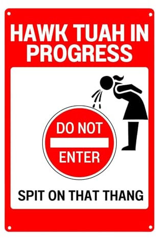 Lustige Wandschilder für Zuhause,Wandschilder lustig, Haustürschild, Acrylschild „Do Not Enter Spit That Thang“, virales Meme-Wanddekor für Wohnzimmer, Schlafzimmer
