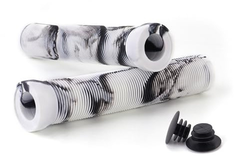Styre för cyklar 1 par Scooter Grips Cykelgrepp Halkfritt gummistyrskydd for 22,2 mm Styre Scooter Grips BMX Bike Bars Ergonomiska cykelhandtag(Black White)