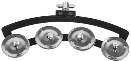 QUMIIRITY Aluminiumlegierung Tamburin mit Glocken Robustes Schlagzeugzubehör für 10-12 Zoll Snare Handpercussion Instrument für Musikspiele und Party