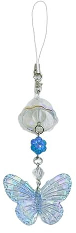 pumpumlia Farbenfroher Schmetterlings-Handyanhänger, Schlüsselanhänger, multifunktional, modisches Accessoire, Handy-Charm-Riemen, geeignet für Handy und Auto