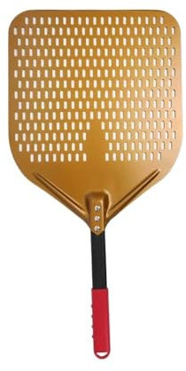 WANGZEYU Pelle Pizza Pelle à Pizza carrée en Aluminium anodisé Dur à Manche Court de 12 à 14 Pouces, Pelle à Pizza antiadhésive Pelle A Pizza(Golden 14inch 66cm)