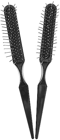 HONITANO Set 2 Pezzi Pettine per Chioma in Abs Nero Coda per Sezionamento e Spazzola per Colorazione per Uso Professionale e Acconciature Precise