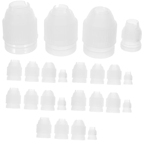 OUNONA Piping Coupler Set Fit Piping Bags and Tips 24pcs with Four Diameter Specifications, Easy to Clean Pp Nozzle Converters for Home Baking and Dessert Stores