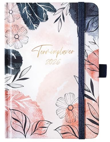 Kalender 2026 - Wochenplaner 2026 A6 von Jan. - Dez 2026, Taschenkalender 2026 mit 2 Lesezeichen, Gesäßtasche und Stiftschlaufe, 15.5 x 10.5 x 1.7 cm