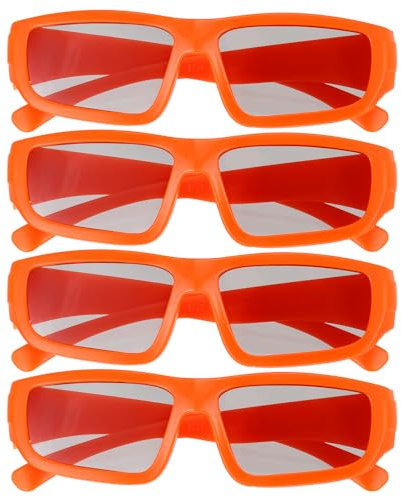 sourcing map Lunettes de visualisation 3D polarisées, lunettes circulaires passives 3D pour cinéma anaglyphe, jeu, télévision, projecteur photo, Orange, 38x130mm/1.50x5.12inch (W*L)