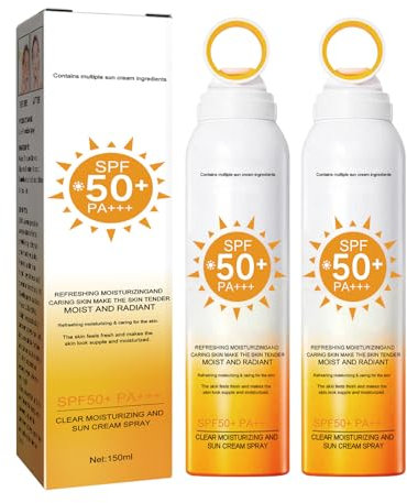 2/3 Piezas Protección Solar Spray SPF 50+, Spray Solar Transparente Para Cara Y Cuerpo, Contra UVA y UVB Protección Solar Instantánea Aerosol, Protección Solar de Amplio Espectro (2)