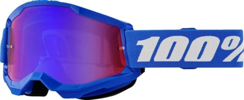 Parts Europe 100% MX Cross Brille Strata 2 blau/Mirror Lens für Erwachsener