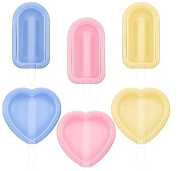 ZXTGBQ Molde De Silicona Reutilizables Para Paletas De Helado, Reutilizable Moldes De Paleta Multicolor Popsicle Moldes, Alimentos Desmoldar Para Diy Helados Caseros, Con Cepillo Y Tapa