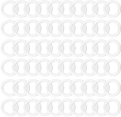 Herrajes para puertas, puertas de interior de plástico, arandelas de bisagra, anillos de plástico en color blanco para puerta y tiradores de puerta (30 unidades de 1 mm de diámetro, 30 unidades de 2