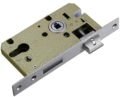Serrure Porte Interieure Encastrable Serrure à ressort robuste en acier inoxydable 58, longueur du corps: 180mm, épaisseur de la porte: 35-45mm, type universel, sans clé
