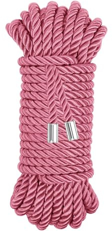 Coldairsoap Soft Silk Rope, 32ft Nylon Rope Skin Friendly Twisted Trim Cord for Christmas Home Décor Embellish Costumes Bag Drawstrings (Rose Gold)