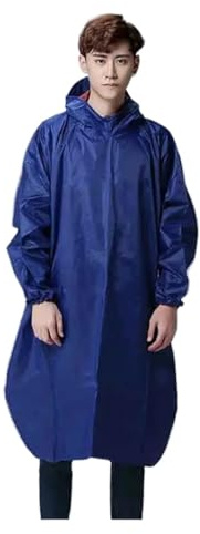 YANSHUYU Impermeabile speciale impermeabile per gli uomini vestito poncho impermeabile manica poncho pioggia, Blu, Taglia unica