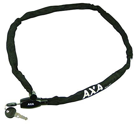 AXA Rigid RCC 120 – Kettenschloss mit Code – 120 cm lang – Stahlglieder 3,5 mm – Sicherheitsstufe 3 – Schutzhülle – Schwarz