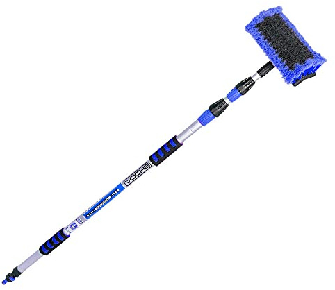 Voche® 3 Metre Triple Section Telescopic Extending Water Fed Wash Brush with Squeegee