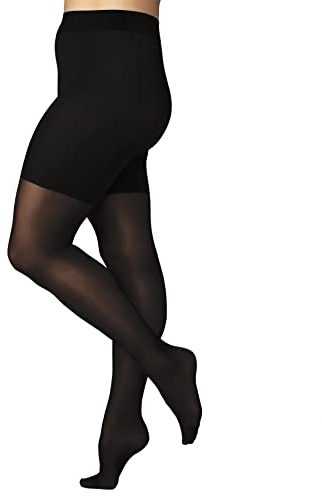 FALKE dam Beauty Plus 50 DEN Strumpbyxor halvt täckande för große Größen matt tryckfri komfortmudd strumpbyxa förstärkta tåspets fine Naht fint mjuk garn 1 delSvart Black 3009 - B,LONG