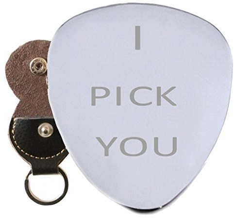 I Pick You Stahl Gitarre Plektrum Graviert In Schlüsselanhänger Halter