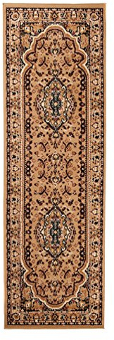 Carpeto Teppich Flur 80x250cm Creme Klassisch Traditionell Weich Kurzflor | Teppich für Eingangsbereich Büro Küche Wohnzimmer Schlafzimmer Beige Pflegeleicht Tierfreundlich Allergikerfreundlich Elegant