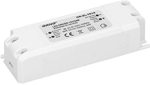 Orno Transformateur LED 12 V (90 V-254 V vers 12 V) pour ampoule LED G4 MR11 MR16 GU5.3 ou bande lumineuse (24 W), IP20