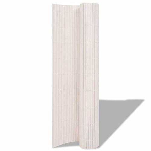 yorten Gartenzaun Sichtschutzmatte Sichtschutzzaun Doppelseitig UV-Schutz Weiß 90 x 300 cm (B x L) 12 mm PVC