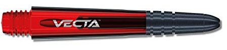 WINMAU Vecta Tiges de fléchettes en Polycarbonate - 1 Ensemble par Paquet (3 Fléchettes Tiges au Total) - Accessoires de fléchettes Professionnelles - Rouge et Noir Tiges Moyennes