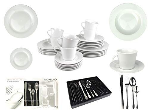 Retsch Arzberg Van Well - Servizio da tavola combinato da 30 pezzi, in confezione regalo con 24 posate Michelino