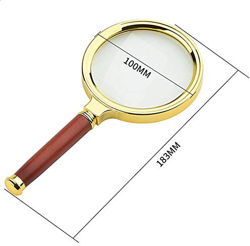 TREEECFCST Loupe de Lecture Gadget Utile Handheld Rétro Acajou Manche en Bois Lunettes Optiques ABS Mobile Cadre Poignée Loupe Lecture (Taille : 10cm)
