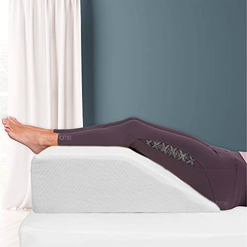 EXQUIZIT HOME Elevating Memory Foam Leg Rest Support Cushion Reduce Back Hip Knee Pain COLOUR: WHITE