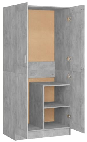 vidaXL Armario de Madera contrachapada Gris hormigón 82,5x51,5x180 cm