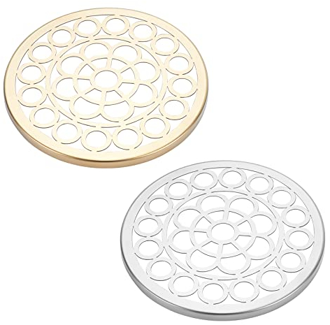 AHANDMAKER 2Pcs 2 Farben Blumendeckel Arranger, Froschdeckel Mit Blumeneinsatz Aus Metall, Runder Blumenfroschdeckel-Organizer Edelstahl Blumenfroschdeckel4.02 × 0.20 Zoll
