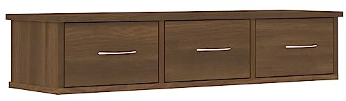 vidaXL Armario de Pared Estante Flotante Almacenaje Salón Sala de Estar Hogar Muebles Decoración Madera Contrachapada Roble Marrón 88x26x18,5cm