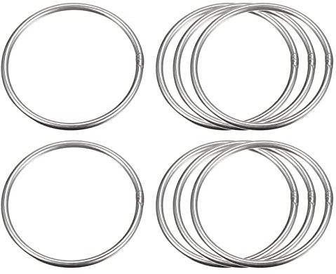 sourcing map 8 Stück O Ringe Edelstahl 304 Metallringe, 50 mm Außendurchm. 3 mm Dicke Geschweißter O-Ring für Befestigung Schrauben Haken Campinggürtel Hundeleinen Taschen Paracord