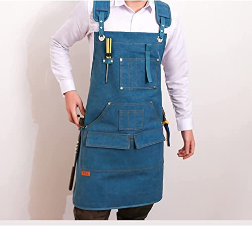 AUGUSE Tablier de Travail, Tablier de Soudure Tablier en Toile Haut de Gamme résistant à l'usure épaississant Barber Roasting Cafe Vêtements de Travail Tablier (Color : A)