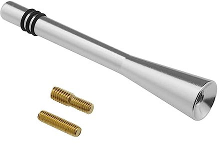 Be In Your Mind Antenne d'autoradio 80mm Petit Mât d'antenne de Toit FM AM Court avec Vis M5 et M5 à M6 Antenne de Remplacement Décorative de Voiture en Alliage d'aluminium