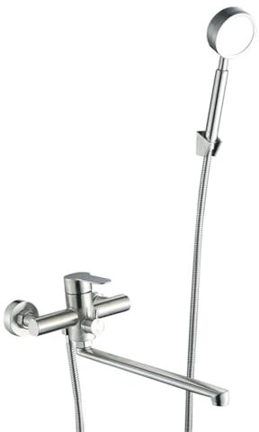 Badewannenarmatur Mit Handbrause - Gebürstet Edelstahl Einhand Wandmontage Wannenarmatur, Dusche Set