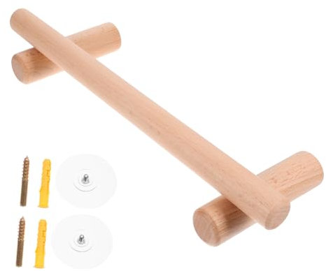 Angoily 2 Stück Handtuchhalter Aus Holz Einzeln Ohne Lochung Freistehender Handtuchhalter Platzsparend Für Badezimmer Küche Heimdekoration