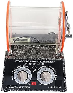 FENVY Pulidor de Rodillos Kt2000 - Joyería de función de Velocidad de sincronización for pulir Monedas de Nogal Herramienta de Limpieza de desbarbado y Biselado con eficiencia y conveniencia
