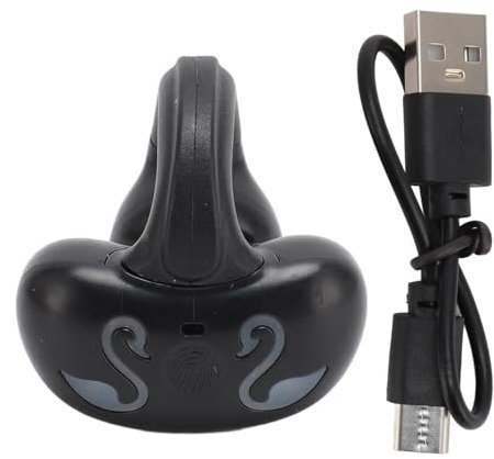 Trådlösa Ear Clip On-hörlurar Bluetooth,HiFi Benledning Öppna Öron-hörlurar Trådlöst Bluetooth,Trådlöst Headset Sportlöpande örhängehörlurar (Ren svart)